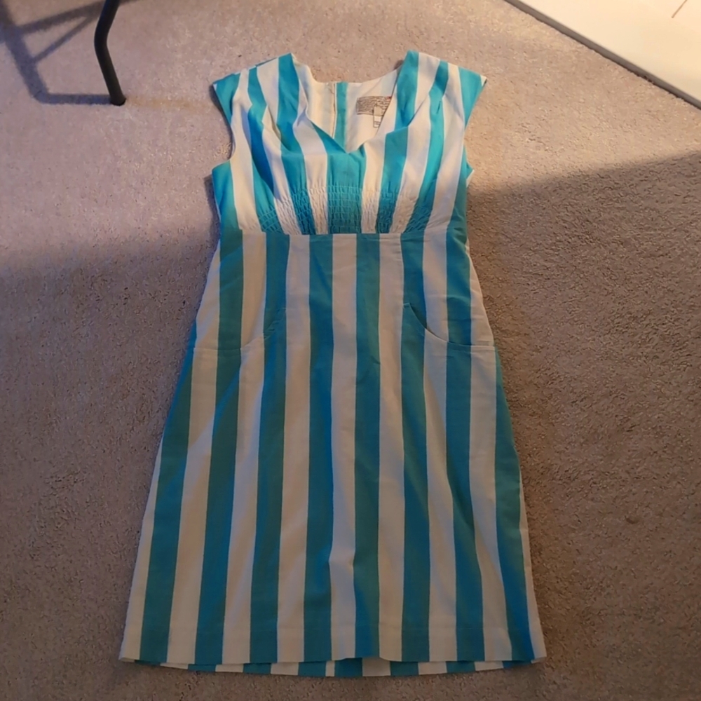 Joules blue and white dress US 4